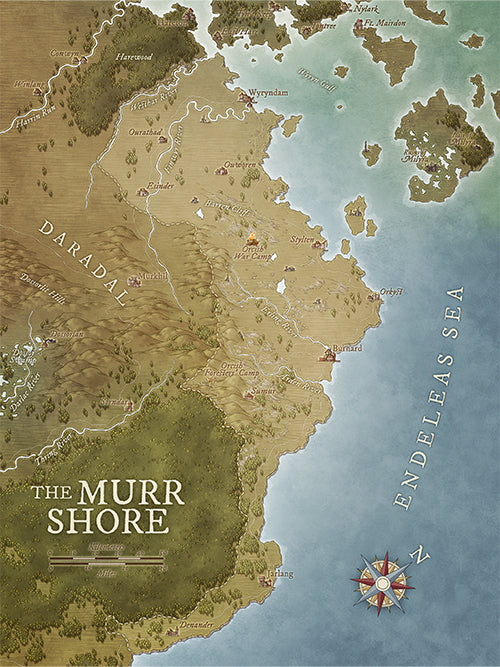 Rocky Shores of Murr – Fantasy Coastal Regional Map