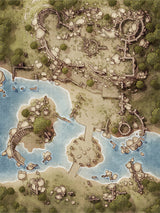 Battlemap - Ancient Ruins by the River