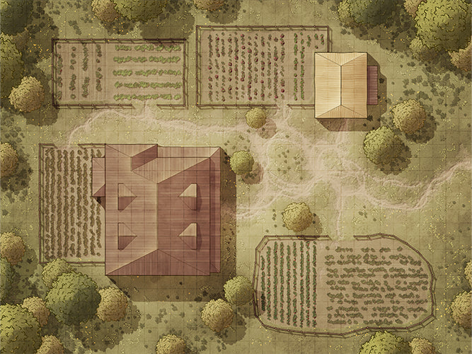 Battlemap - The Quiet Farm in the Forest