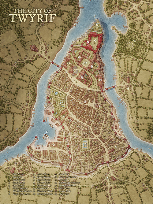 Twyrif – Medieval Fantasy City Map