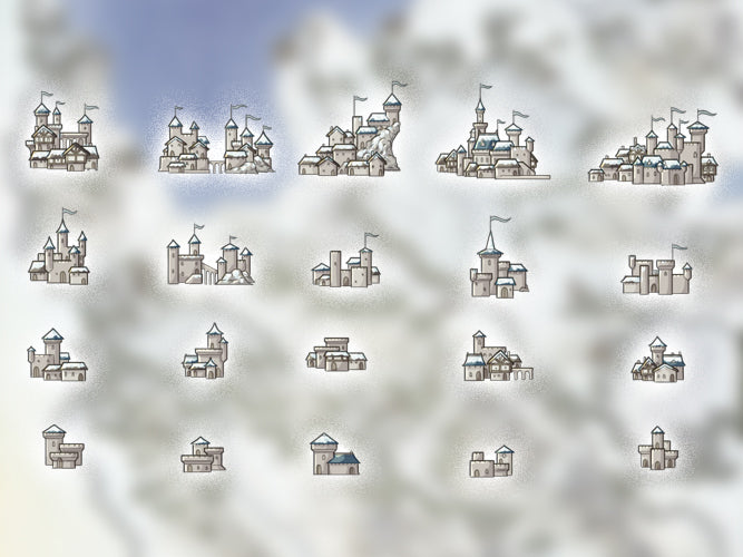Fantasy Map Assets - Lakeside Castles Icon Set