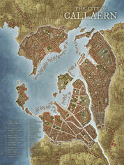 Callaern - The Great Merchant City Fantasy Map