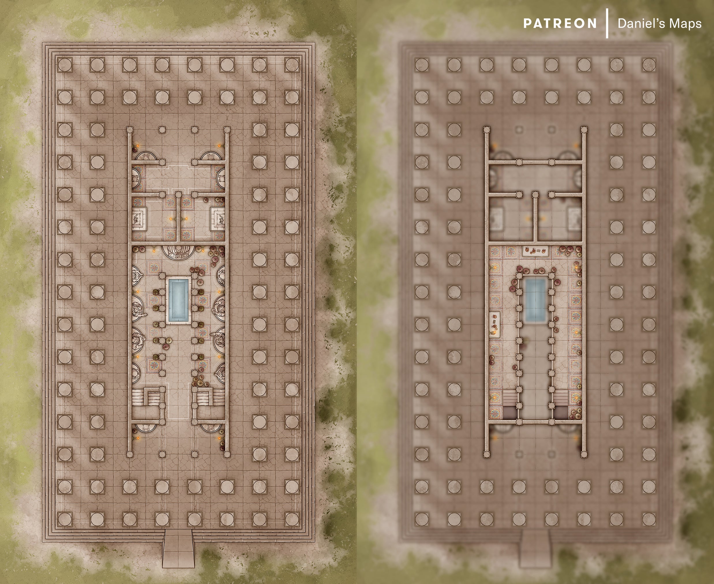 Ancient Hellenistic Temple - Greek Fantasy Battlemap