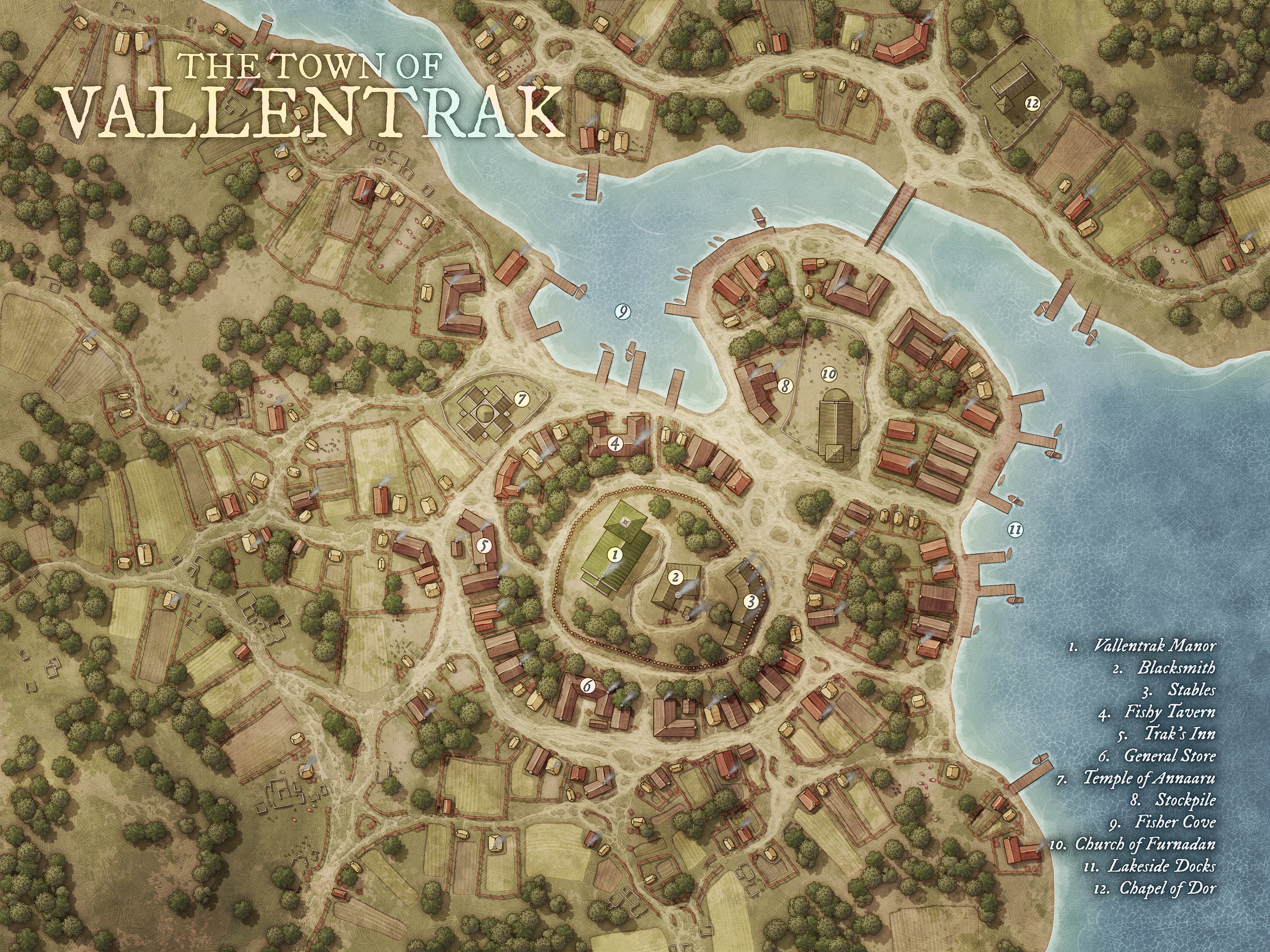 The Lakeside River Town of Vallentrak