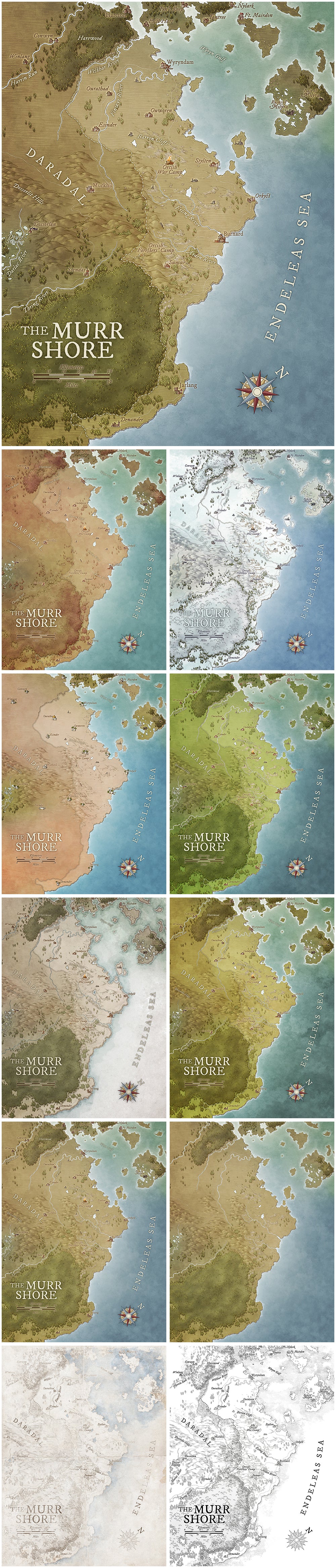 Rocky Shores of Murr – Fantasy Coastal Regional Map