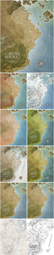 Rocky Shores of Murr – Fantasy Coastal Regional Map