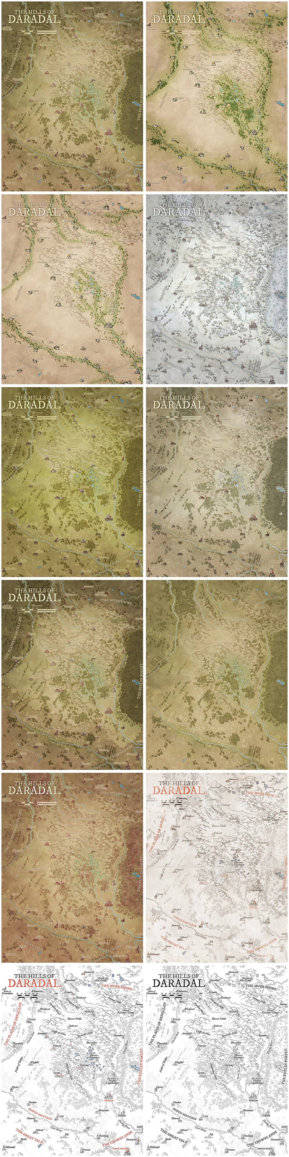 The Hills of Daradal - RPG Fantasy Map