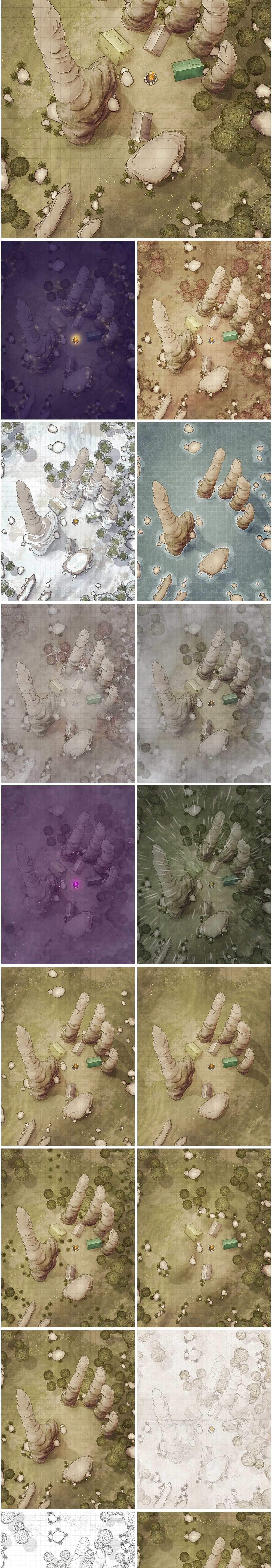Battlemap - Campsite in the Giant's Hand