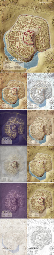 Derwon - Castle Town Fantasy Map