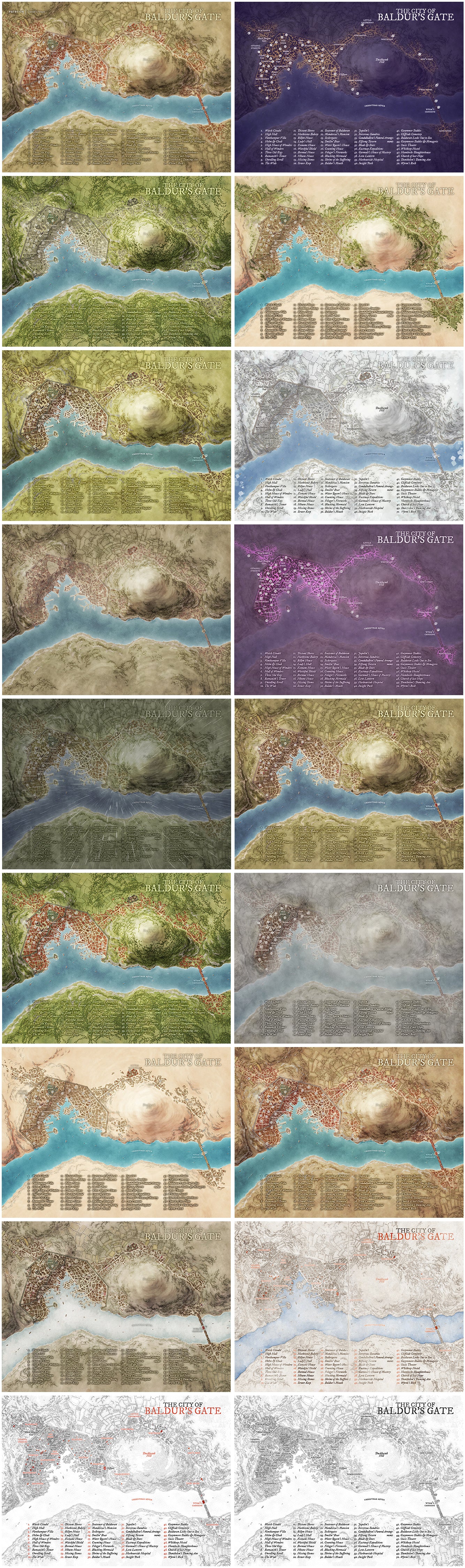 The City of Baldur's Gate | The Sword Coast | D&D Map