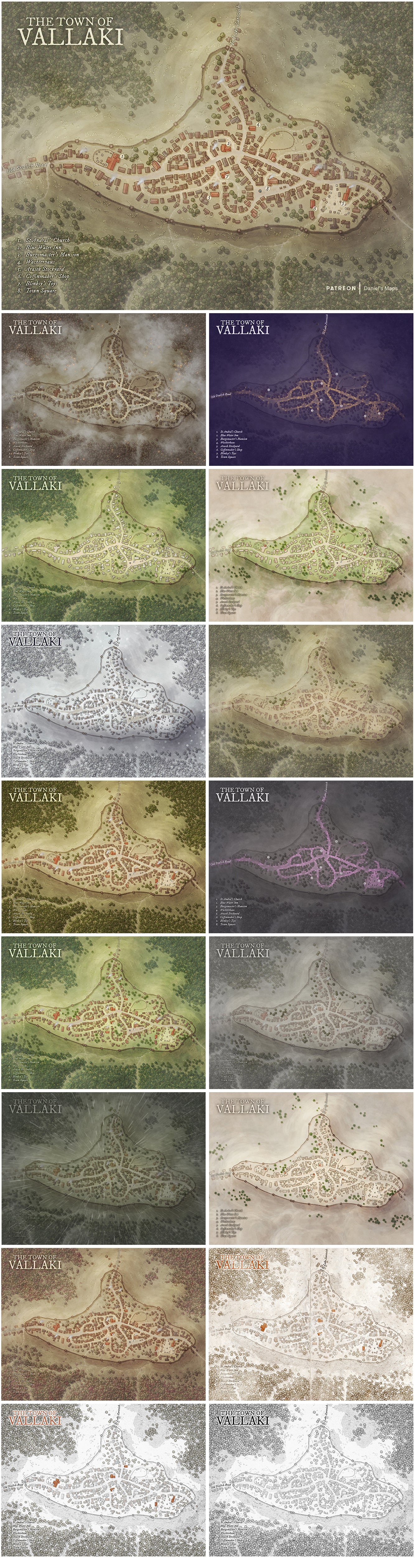 The Town of Vallaki - Curse of Strahd - D&D Maps