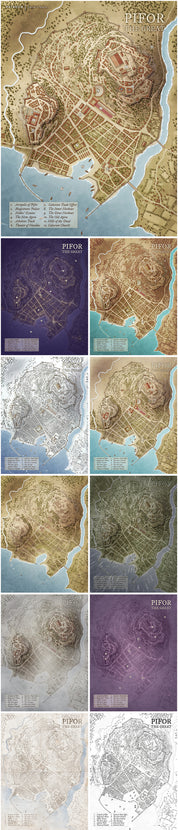 Pifor the Great - Ancient Greek Fantasy City Map