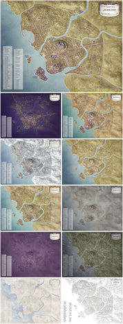 The Magnificent City of Mirrouse - Ancient Imperial Fantasy City Map