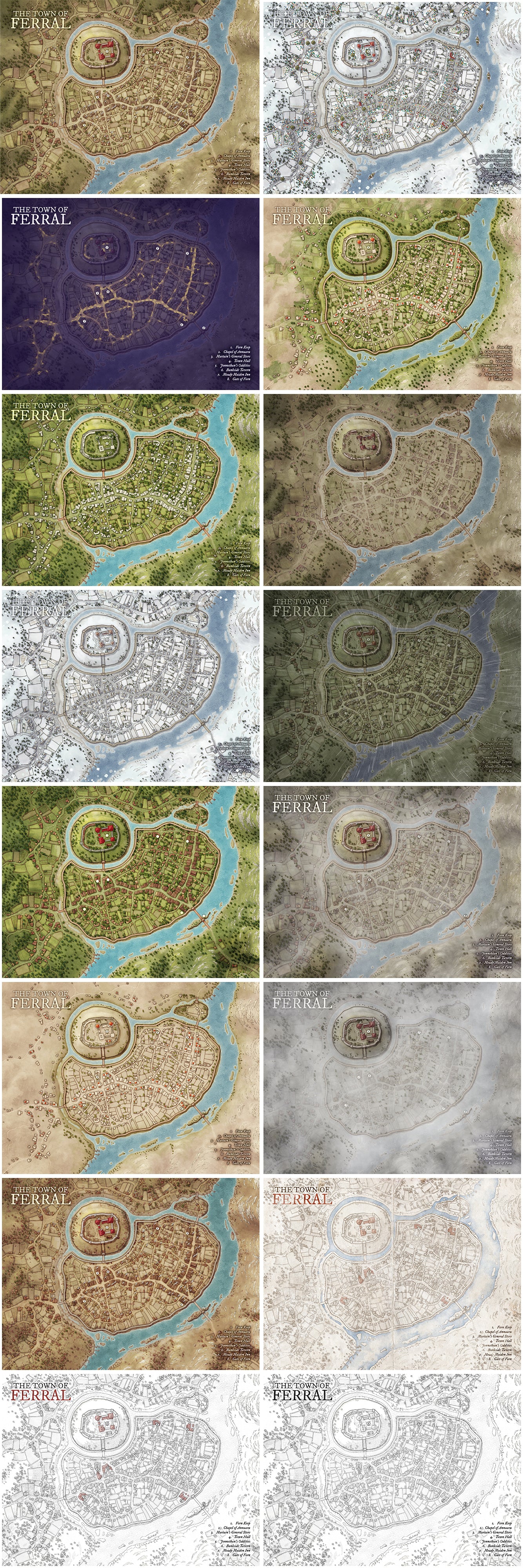 Ferral – Fantasy Riverside Castle Town Map