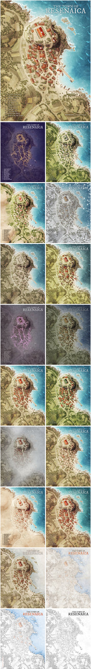 Resenaica - Ancient Greek Fantasy Town Map