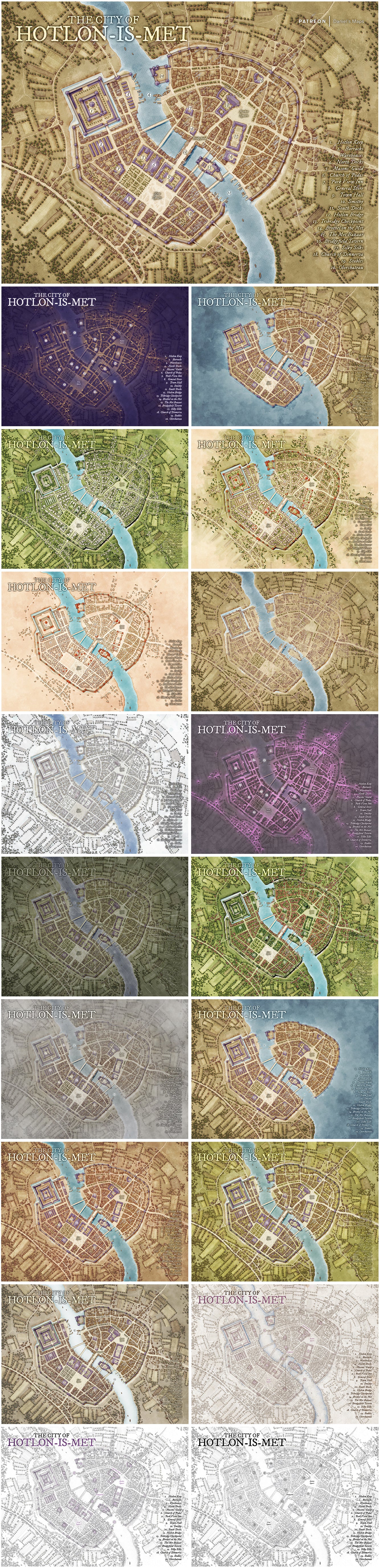 Hotlon-is-Met - Medieval Fantasy River City Map