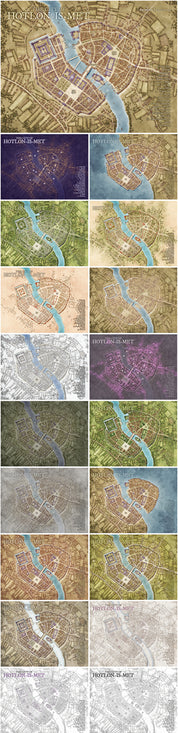 Hotlon-is-Met - Medieval Fantasy River City Map