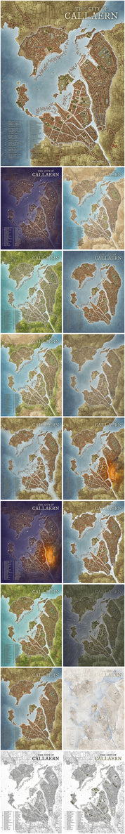 Callaern - The Great Merchant City Fantasy Map