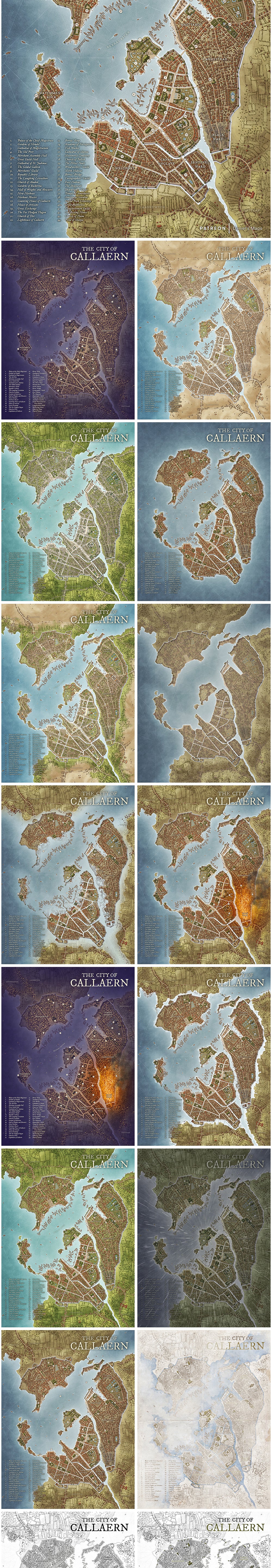 Callaern - The Great Merchant City Fantasy Map