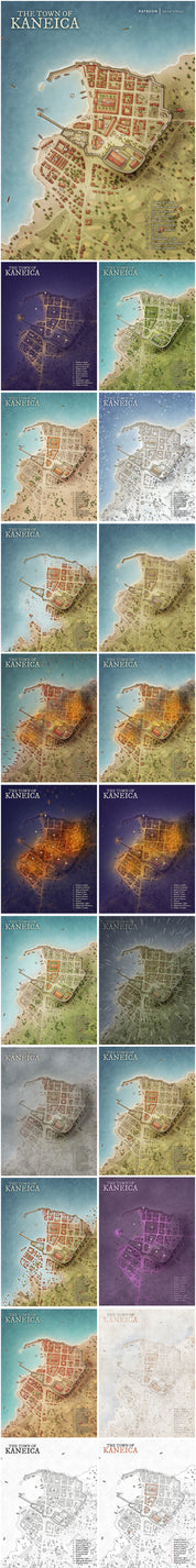 Kaneica - Greek Fantasy Town Map