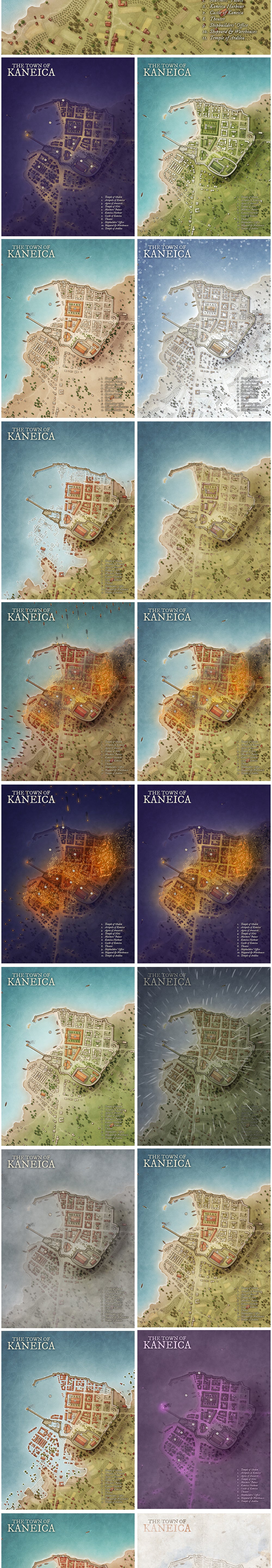 Kaneica - Greek Fantasy Town Map