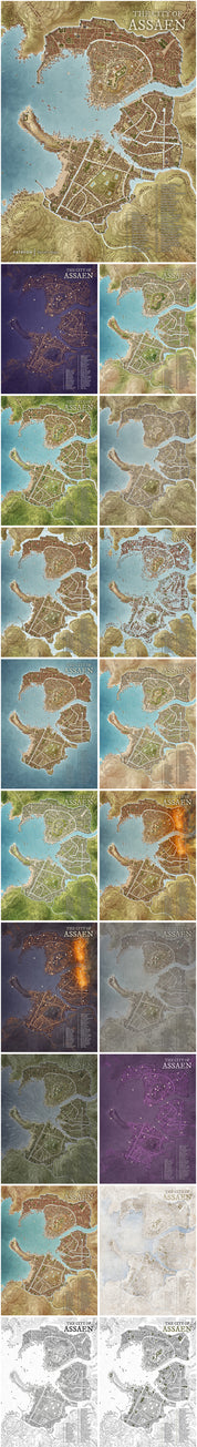 Assaen - Merchant City Fantasy Map