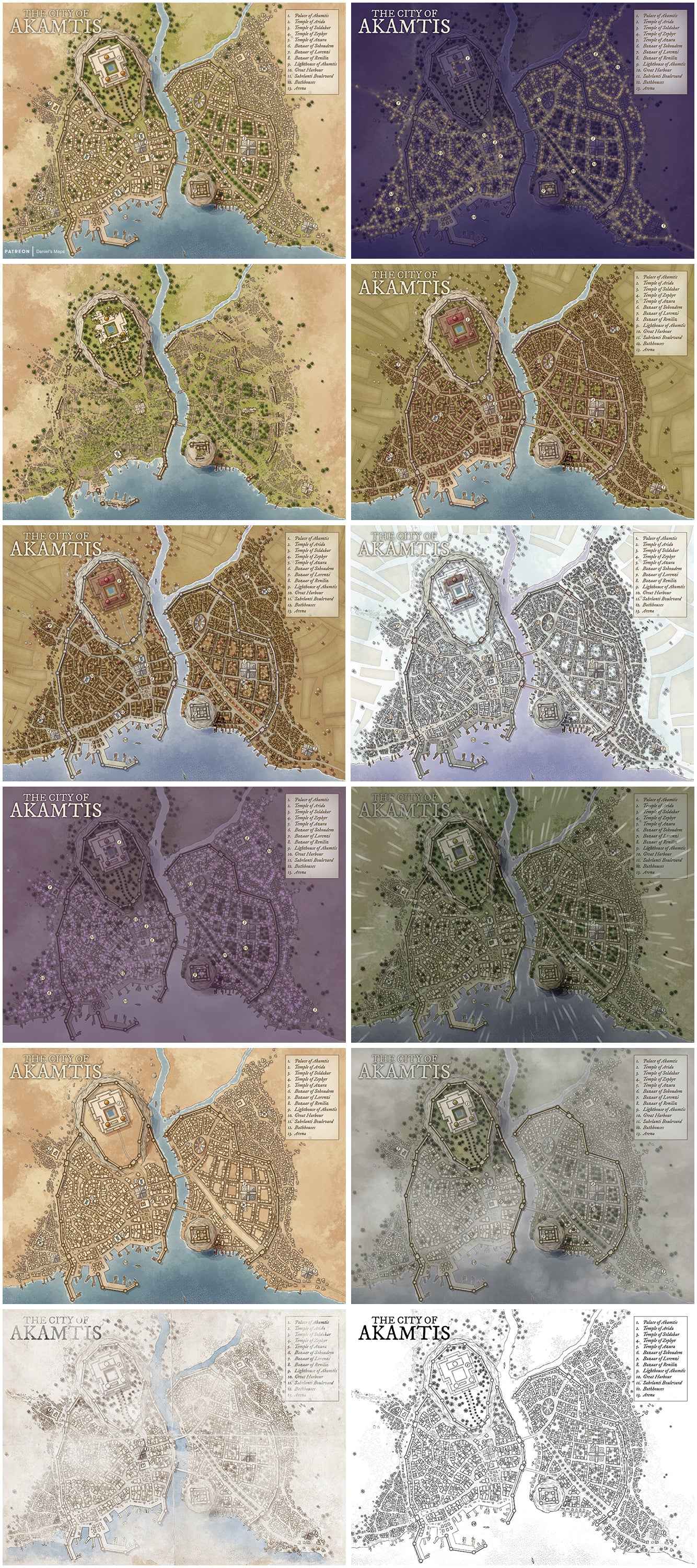 Akamtis - Oasis Fantasy City Map