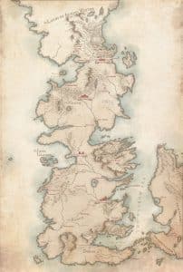 The continent of Game of Thrones