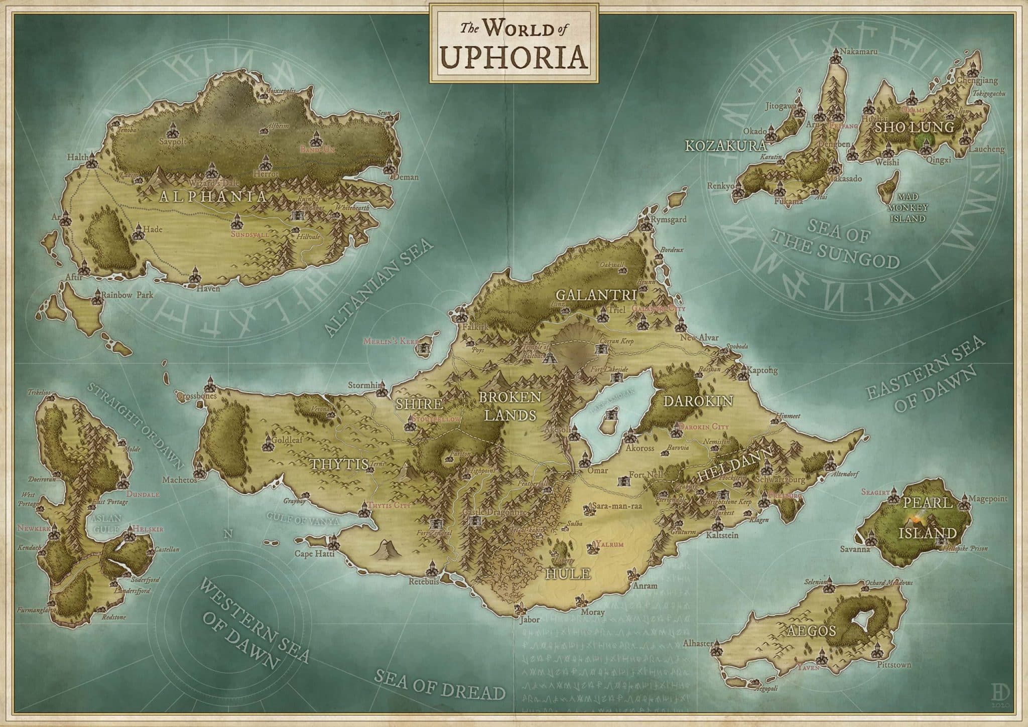 uphoria fantasy map with islands