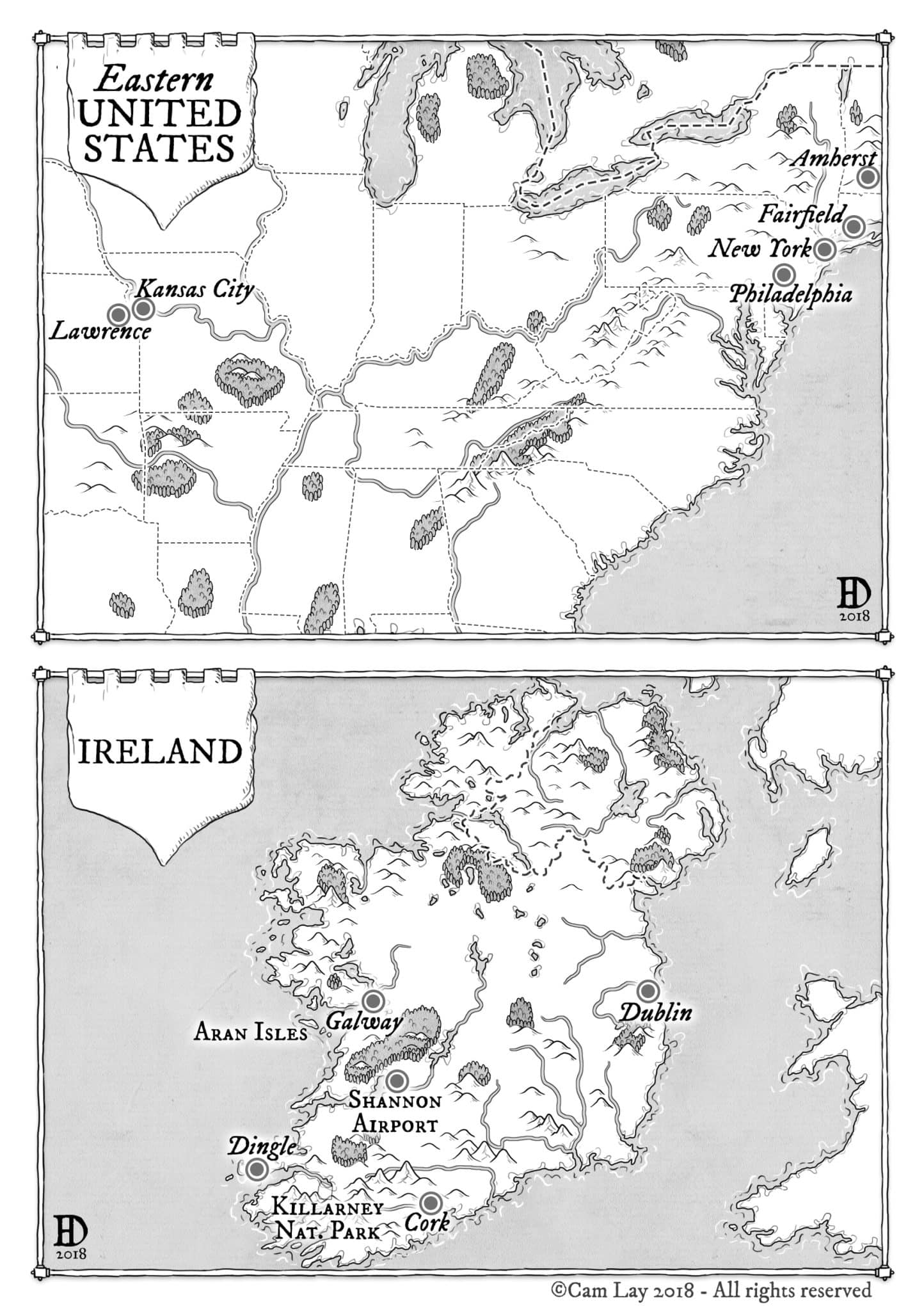 us and ireland Regional map