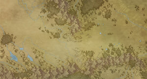 Unlabeled fantasy terrain map with rivers, forests, and mountains. Ideal for custom worldbuilding, homebrew cartography, or designing your own kingdoms and quests from scratch.